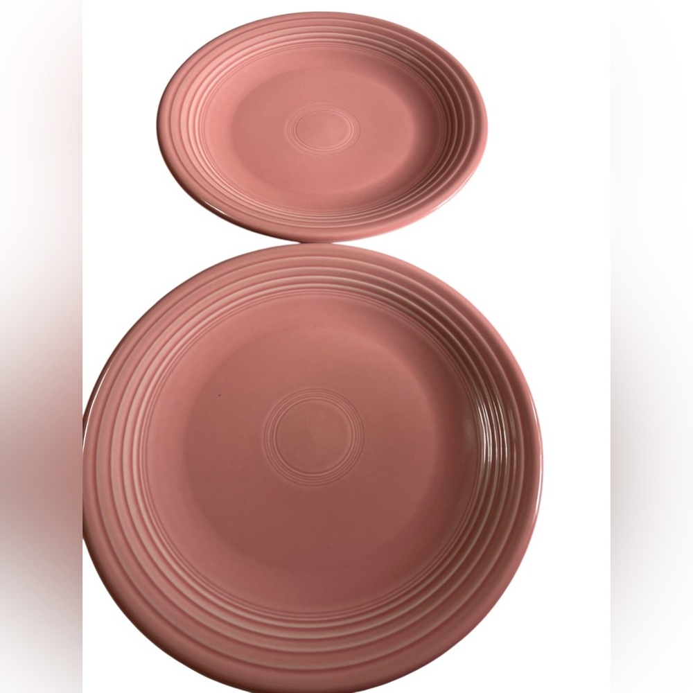 Vintage Fiesta Rose Charger Plates Set Of 2 Homer Laughlin